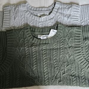 2 Rachel Zoe sweater Vest.  one green one grey.